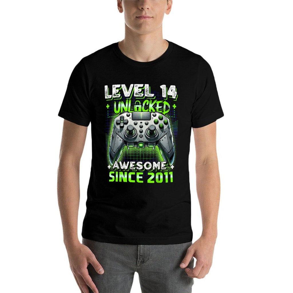 14th Birthday Boy Level 14 Gamer 14 Year Video Game Party  Relaxed-fit T-Shirt