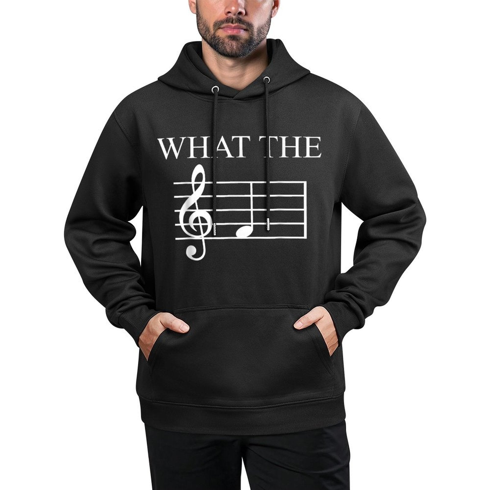 What The F Music Note Medium-Weight Fabric Hoodie