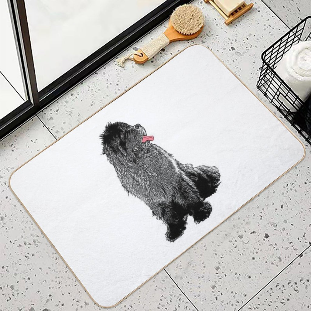 Grunge Newfie  Rapid-Drying Bath Mat