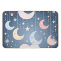 Whimsical Stars And Moon Pattern in Soft Pastel Colors  Anti-Trip Bath Mat