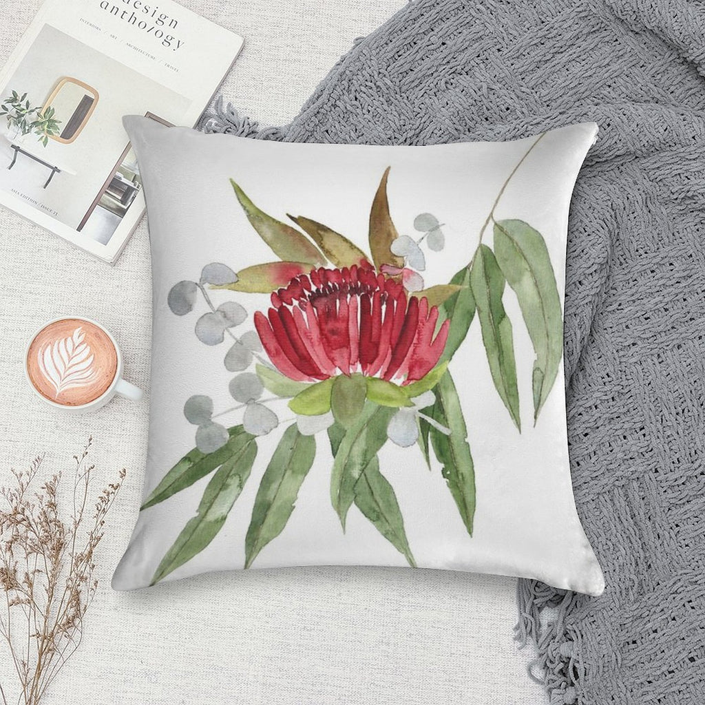 Australian Native Bush Watercolour Soft Easy Maintenance Throw Pillow