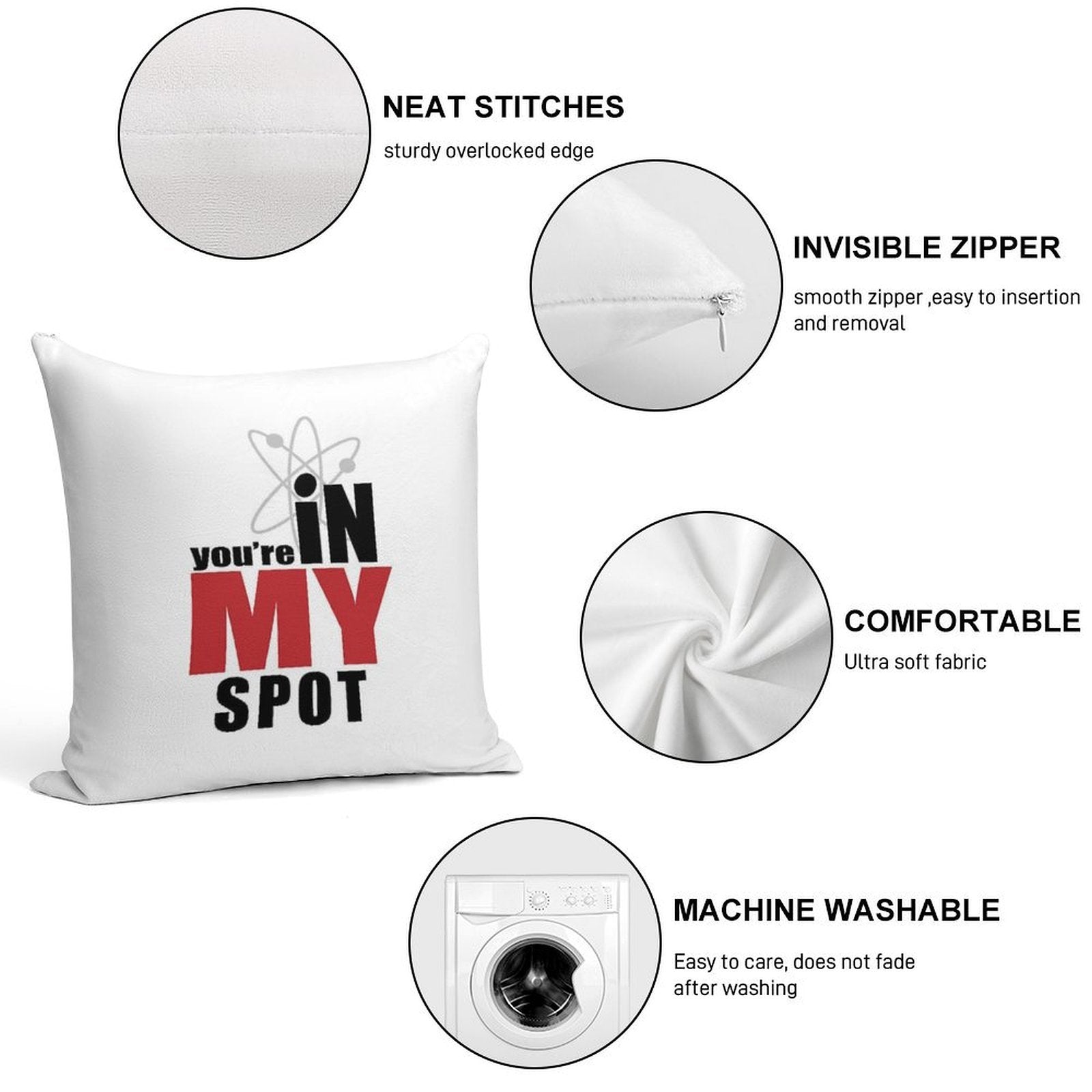 My Spot Soft Short Plush Fabric Throw Pillow