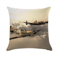 BBMF Spitfire And Lancaster Soft Skin-Friendly Throw Pillow