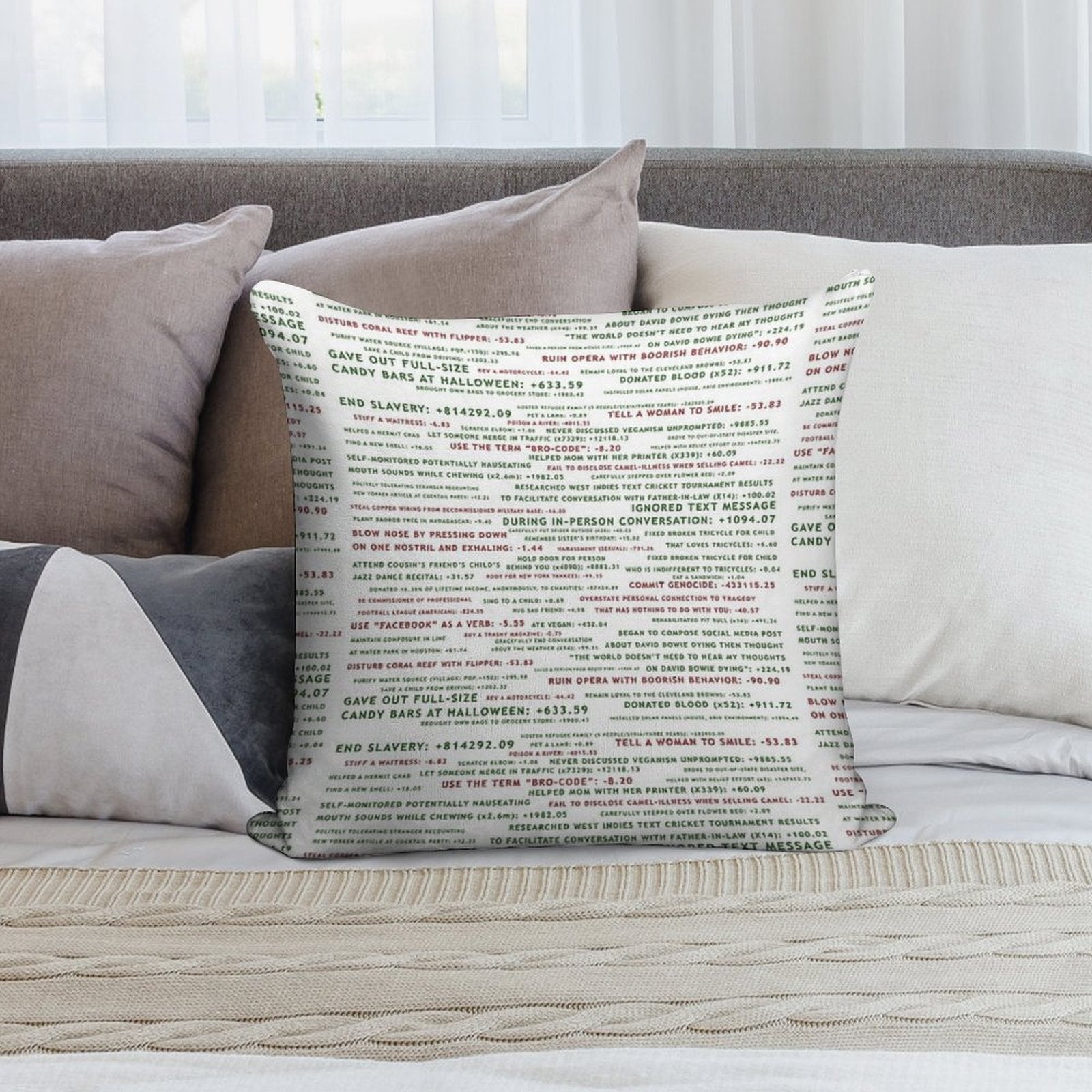 Point System The Good Place Soft Short Plush Fabric Throw Pillow