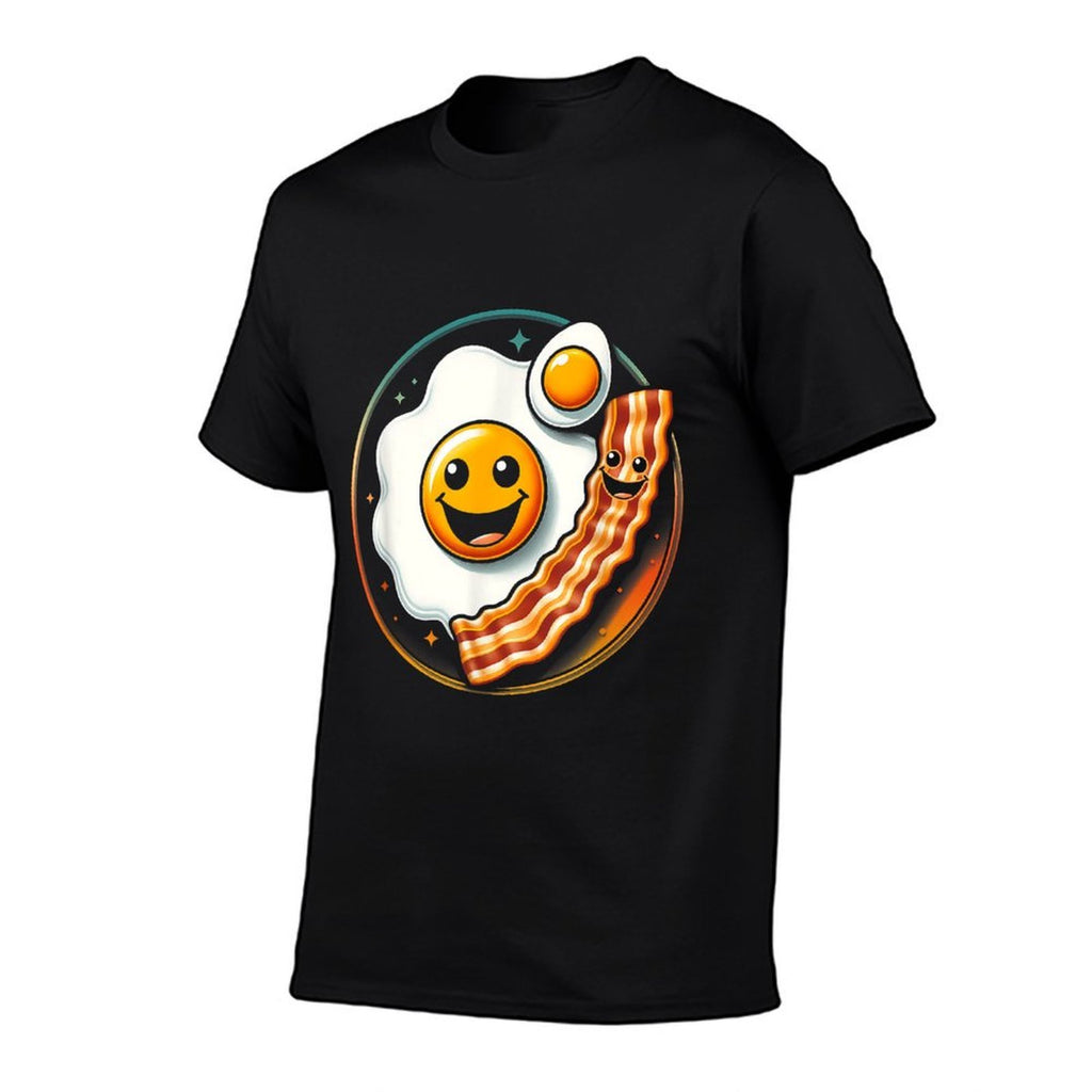Egg And Bacon Smile Face Funny Breakfast Food Lover Meme  Trendy Pattern T-Shirt