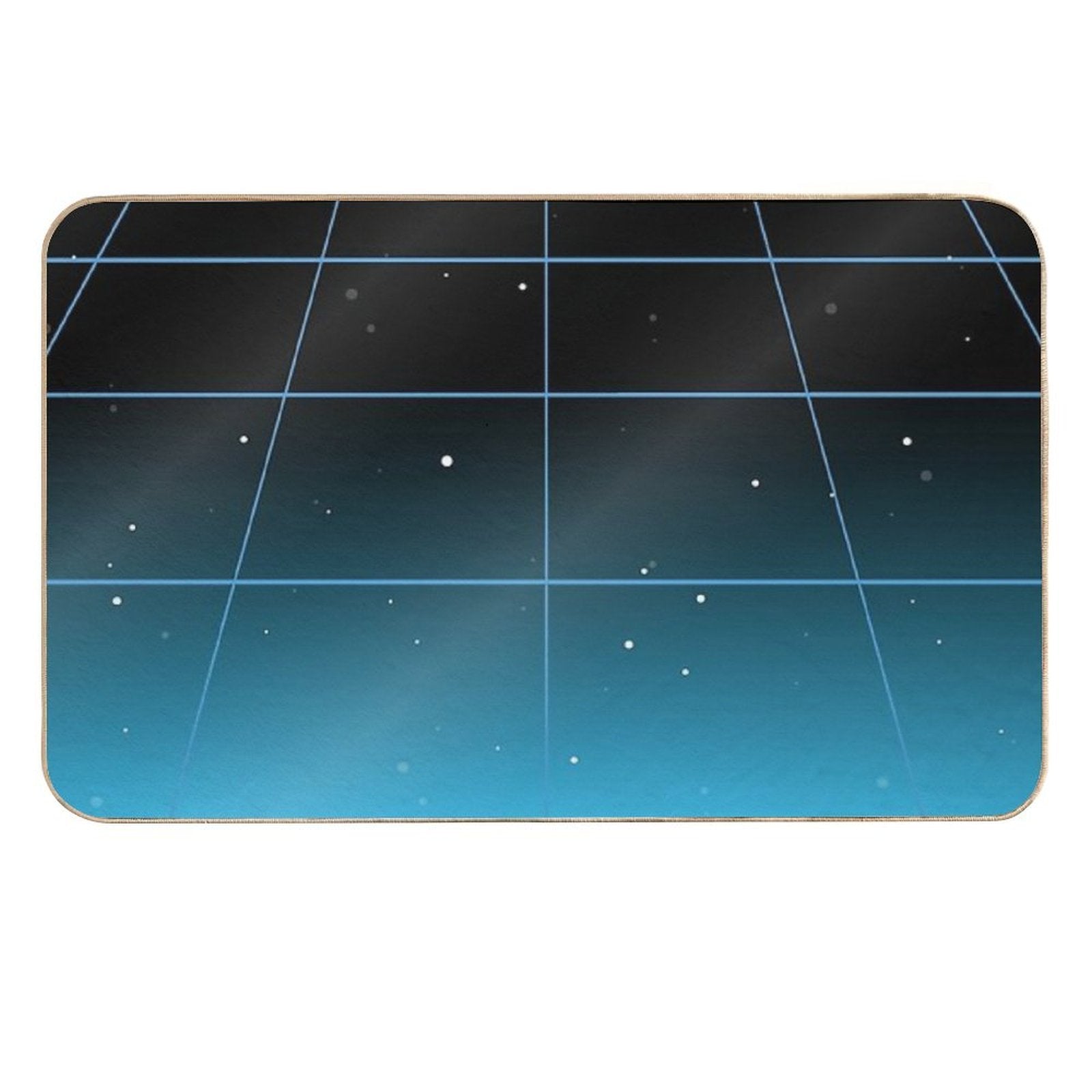 Blue-ish Retro Neon Minimalist  Multi-Purpose Bath Mat