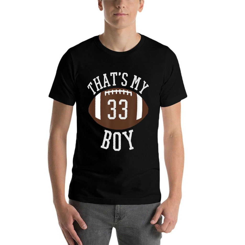 Thats My Boy #33 Football Number 33 Jersey Football Mom Dad  Oversized Silhouette T-Shirt