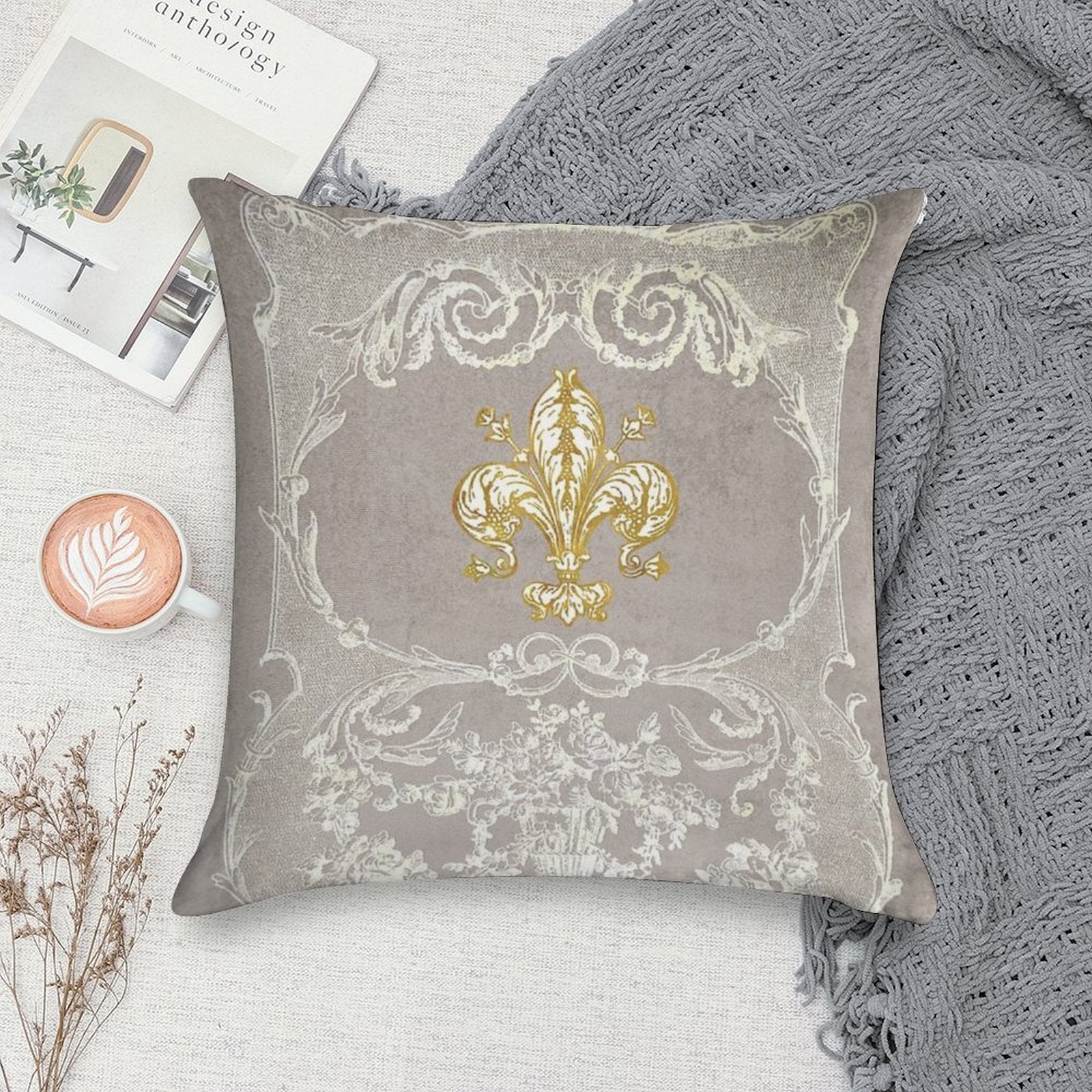 Fleur-de-lis, French, Fleur-de-lys Soft Multiple Sizes Throw Pillow