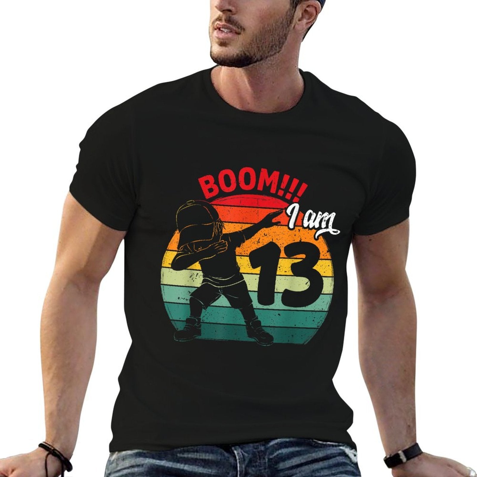 Dabbing Boy 13th Birthday Party 13 Thirteen Years Old Kids  Graphic-printed T-Shirt
