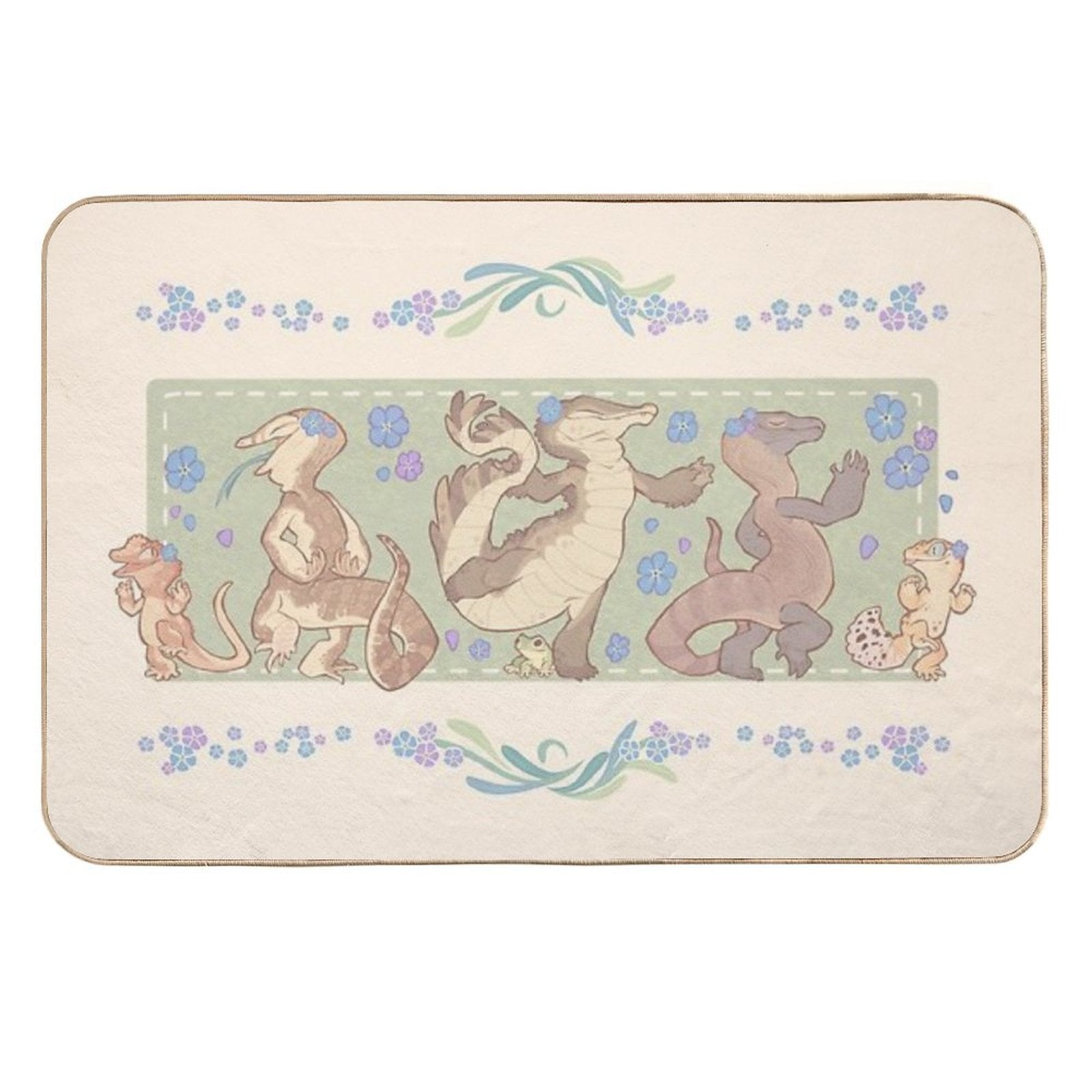 Happy Little Frogs  Easy To Clean Bath Mat