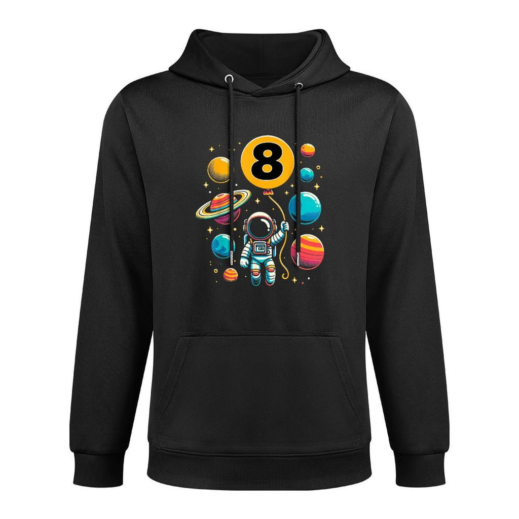 8th Birthday Astronaut Space Planets Eight Years Old Shrink-Resistant Hoodie