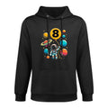 8th Birthday Astronaut Space Planets Eight Years Old Shrink-Resistant Hoodie