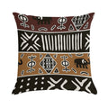 African Mud Cloth with Elephants Soft Durable Construction Throw Pillow