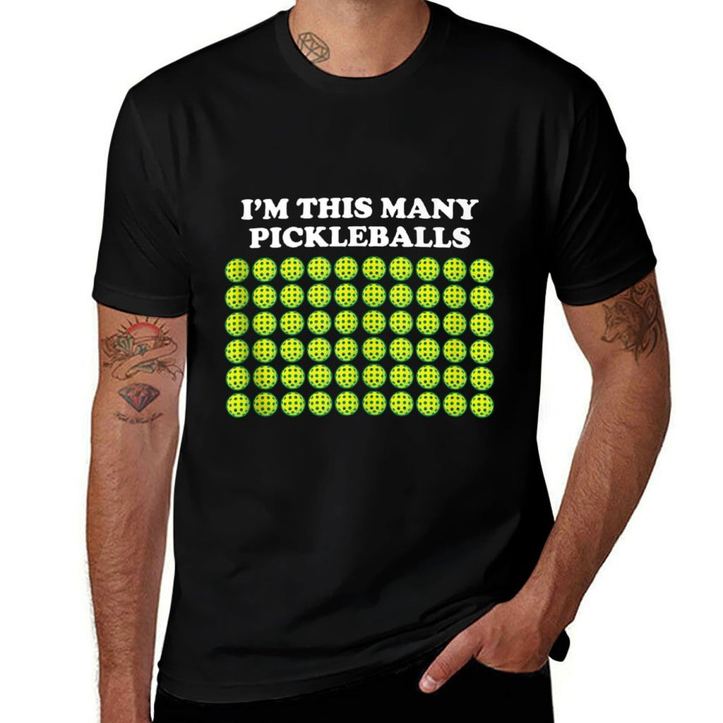 I'm This Many Pickleballs Paddleball Lover 60th Birthday  Oversized Silhouette T-Shirt