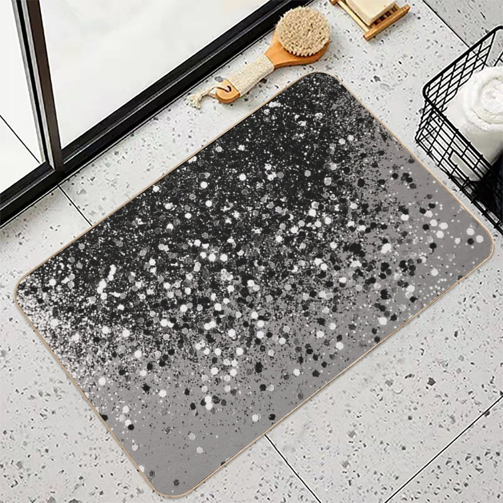 Silver Gray Glam #1 #decor #art (Photo of Glitter Only - Not Reflective)  Fade-Resistant Bath Mat