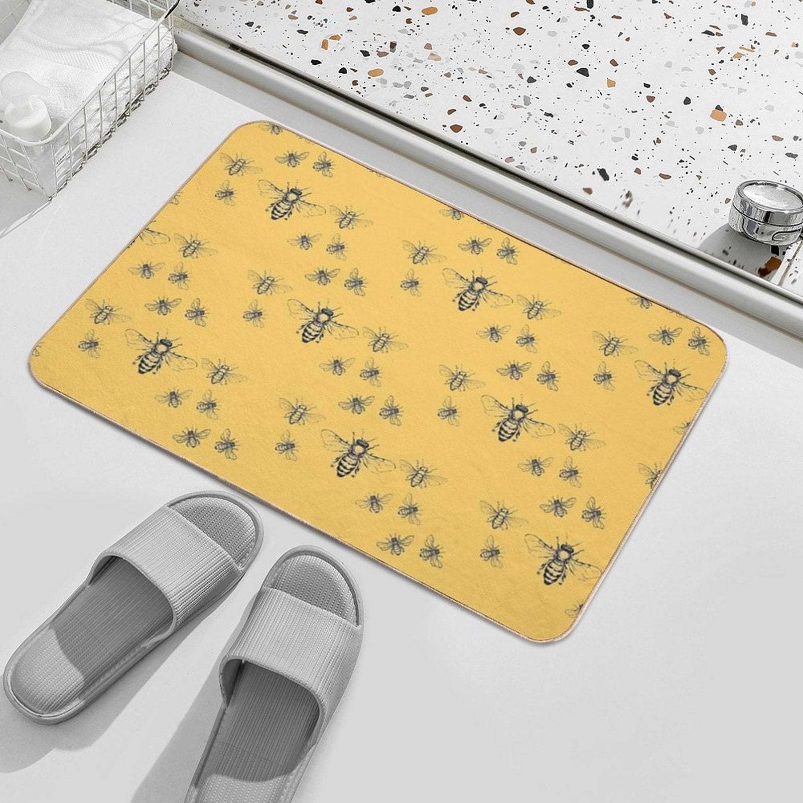 Honey Bee Pattern  Toxin-Free Bath Mat