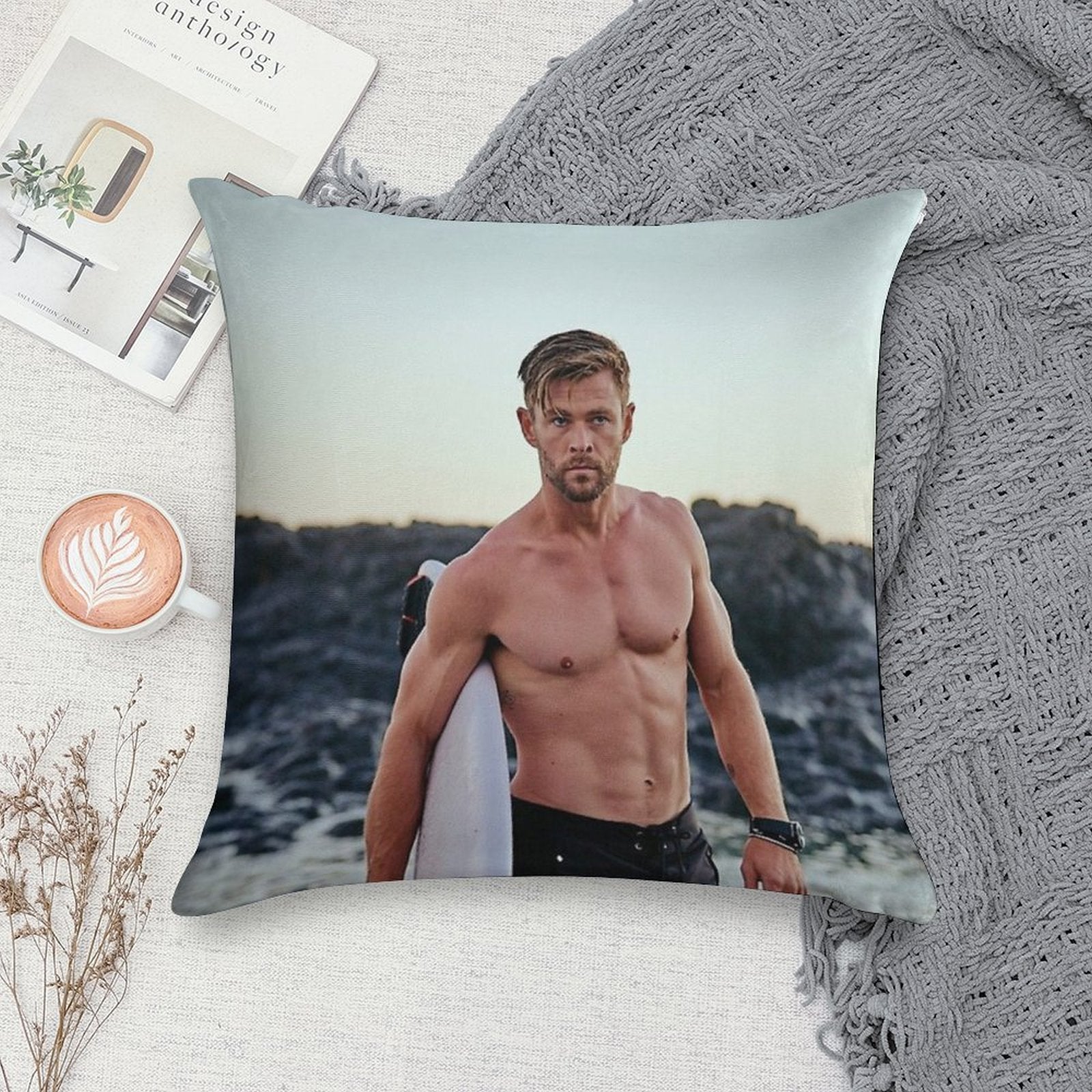 Chris Hemsworth Soft Skin-Friendly Throw Pillow