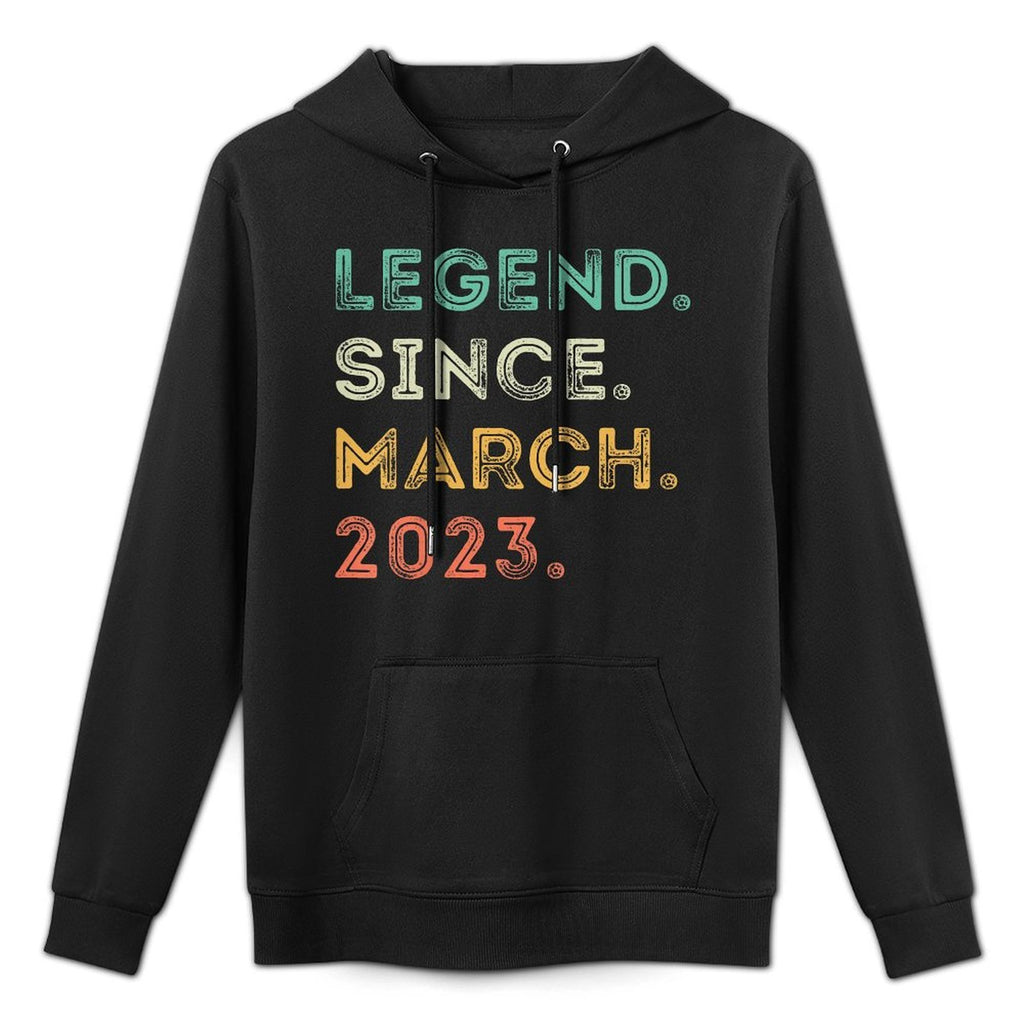 Kids 2 Years Old Legend Since March 2023 2nd Birthday Durable Construction Hoodie