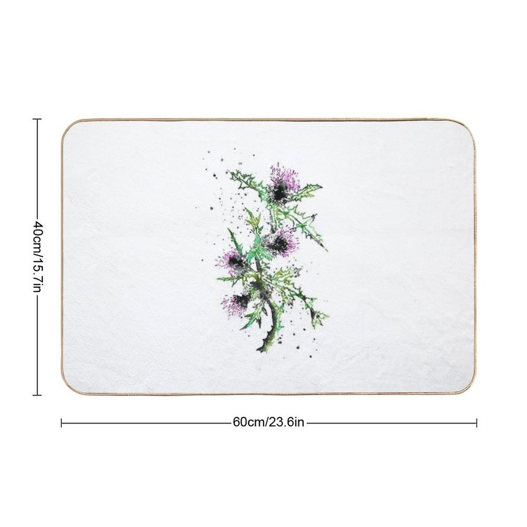 Scottish Thistle, Watercolor Scottish Thistle  Stain-Proof Bath Mat