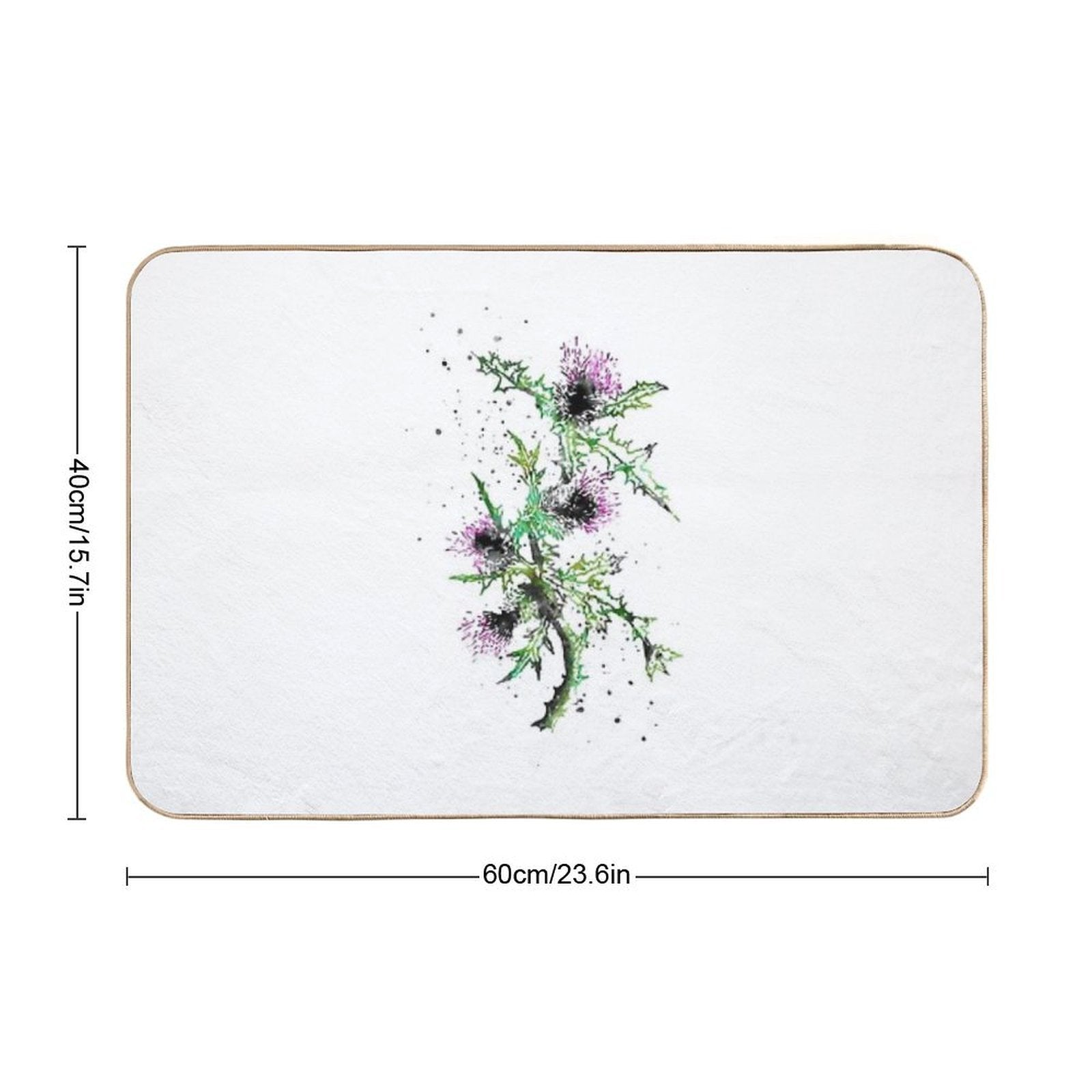 Scottish Thistle, Watercolor Scottish Thistle  Stain-Proof Bath Mat