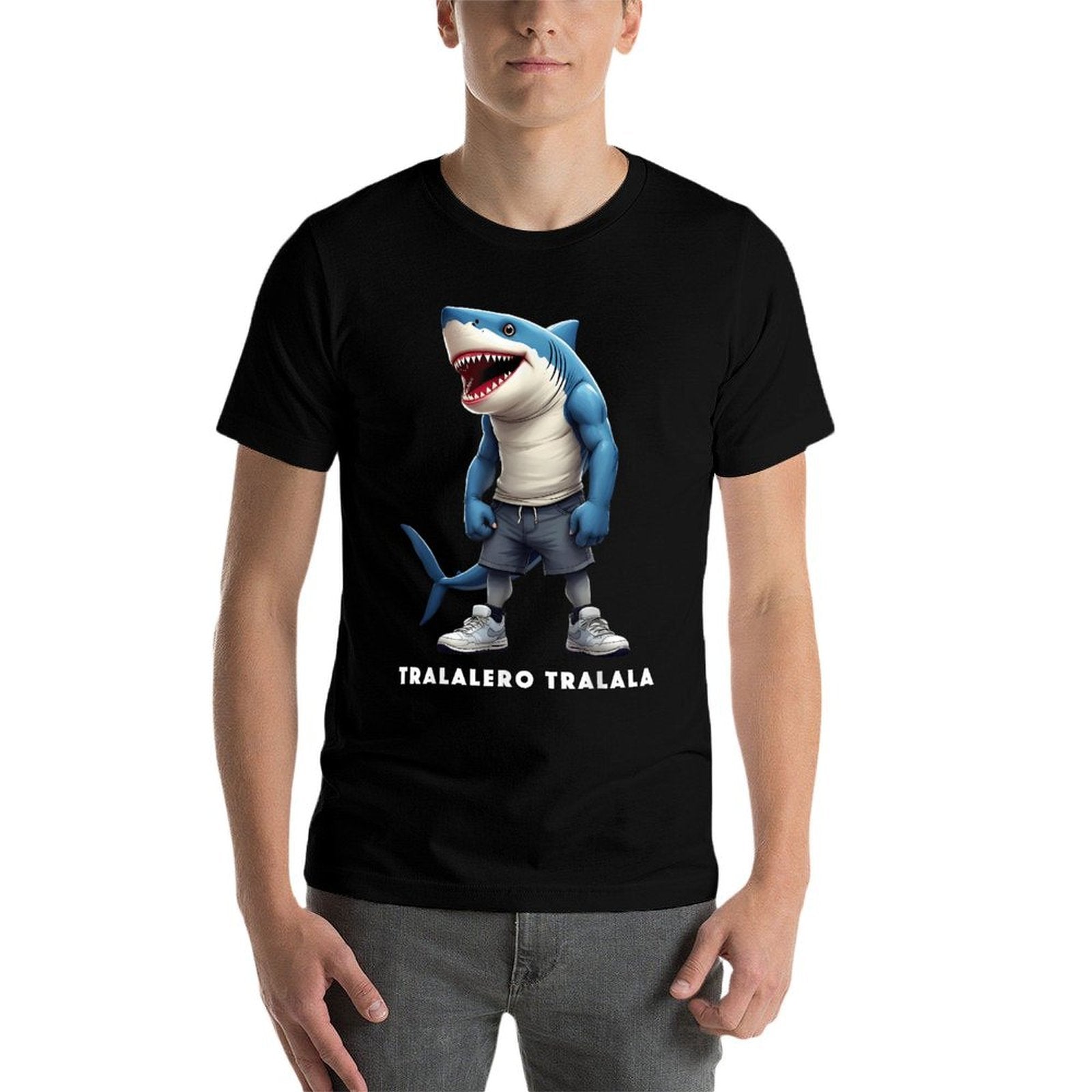 Tralalero Tralala Meme Funny Shark Quote Italian Saying  Eco-friendly Material T-Shirt