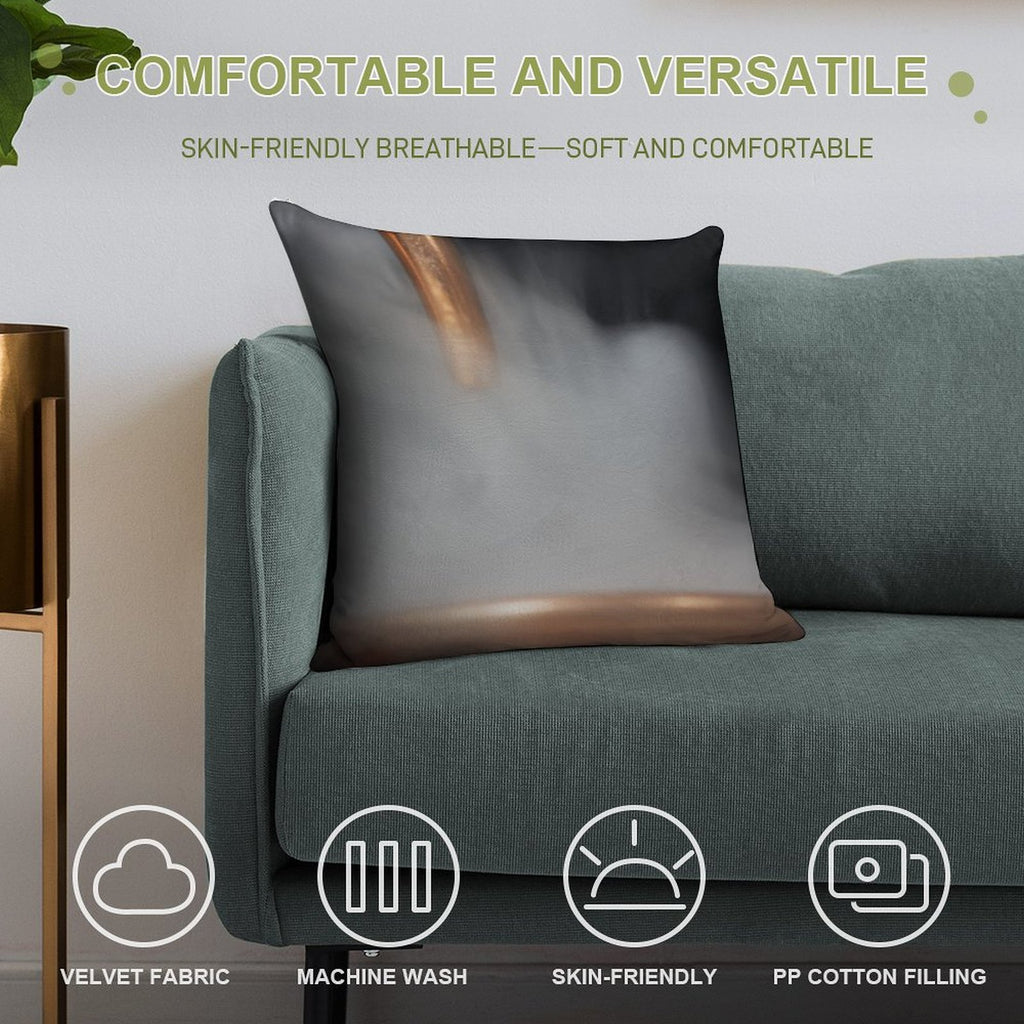 Copper Pipe with Steam Soft Multiple Sizes Throw Pillow