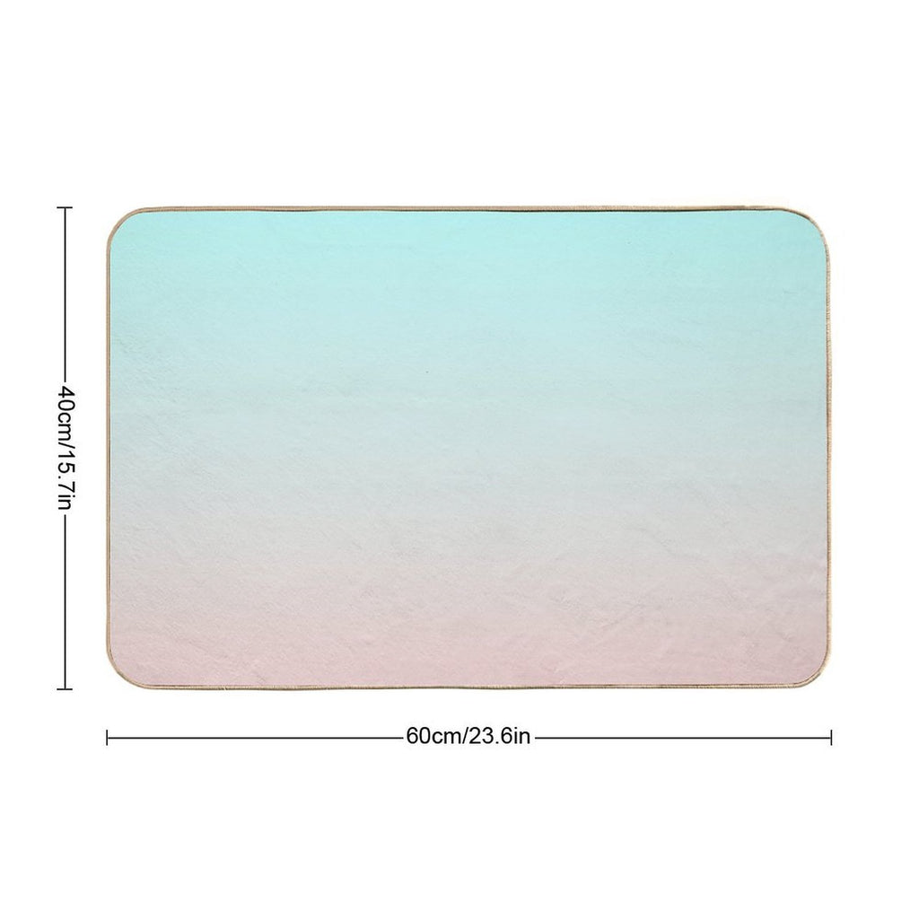 Dreamy Mint to Muted Coral Pastel Ombre  Absorbent Bath Mat