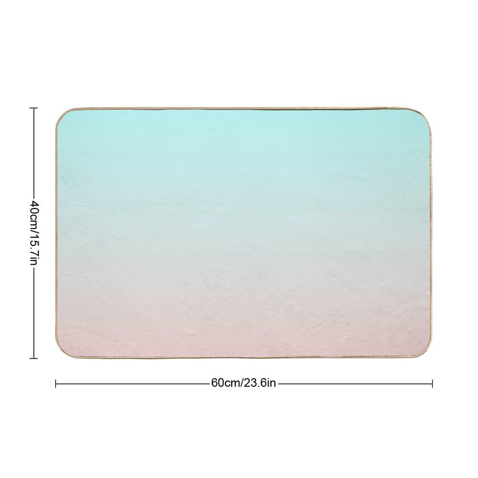 Dreamy Mint to Muted Coral Pastel Ombre  Absorbent Bath Mat