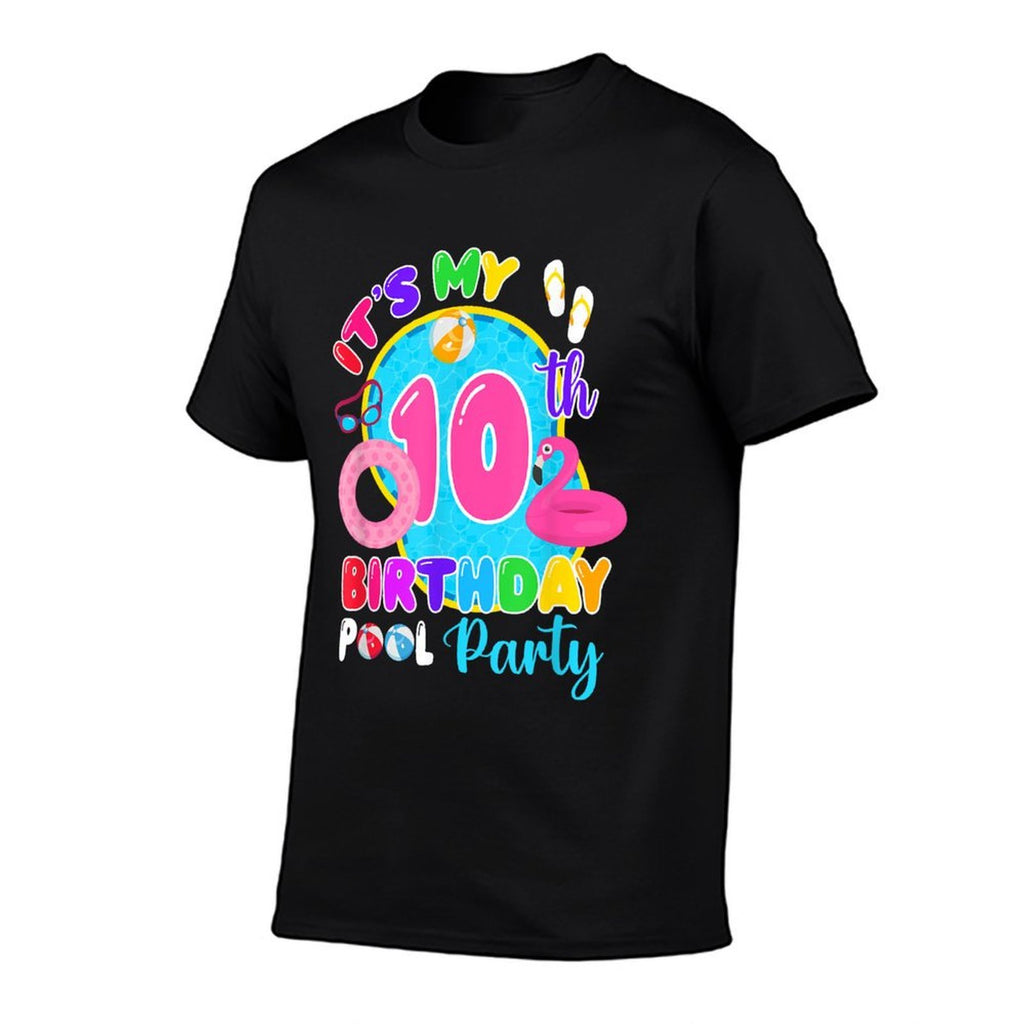 Its My 10th Birthday Summer Pool Party 10 Years Old  Wrinkle-resistant T-Shirt