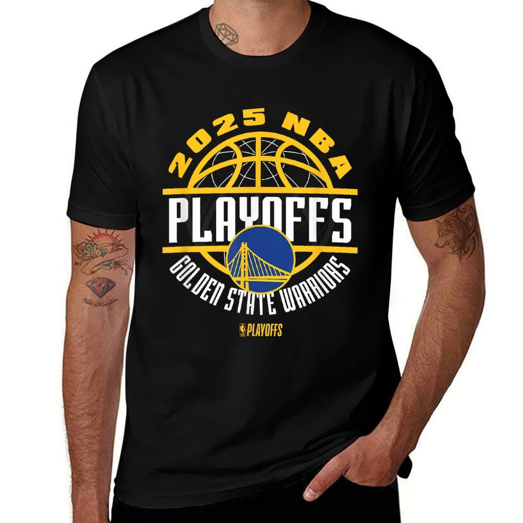 NBA Official Golden State Warriors 2025 Playoffs Game Time  Slim-fit Cut T-Shirt