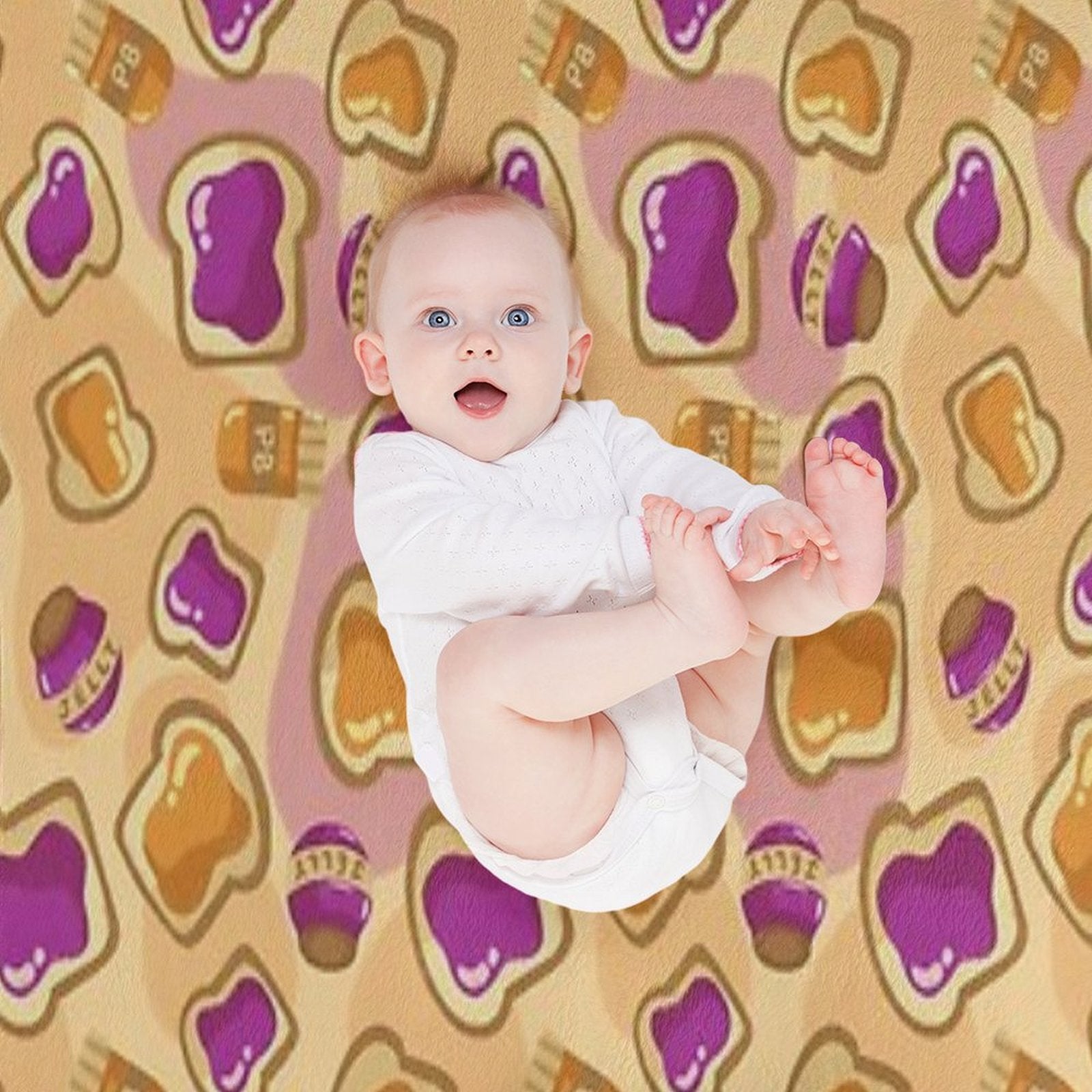 Peanut Butter & Jelly Sustainable Throw Blanket