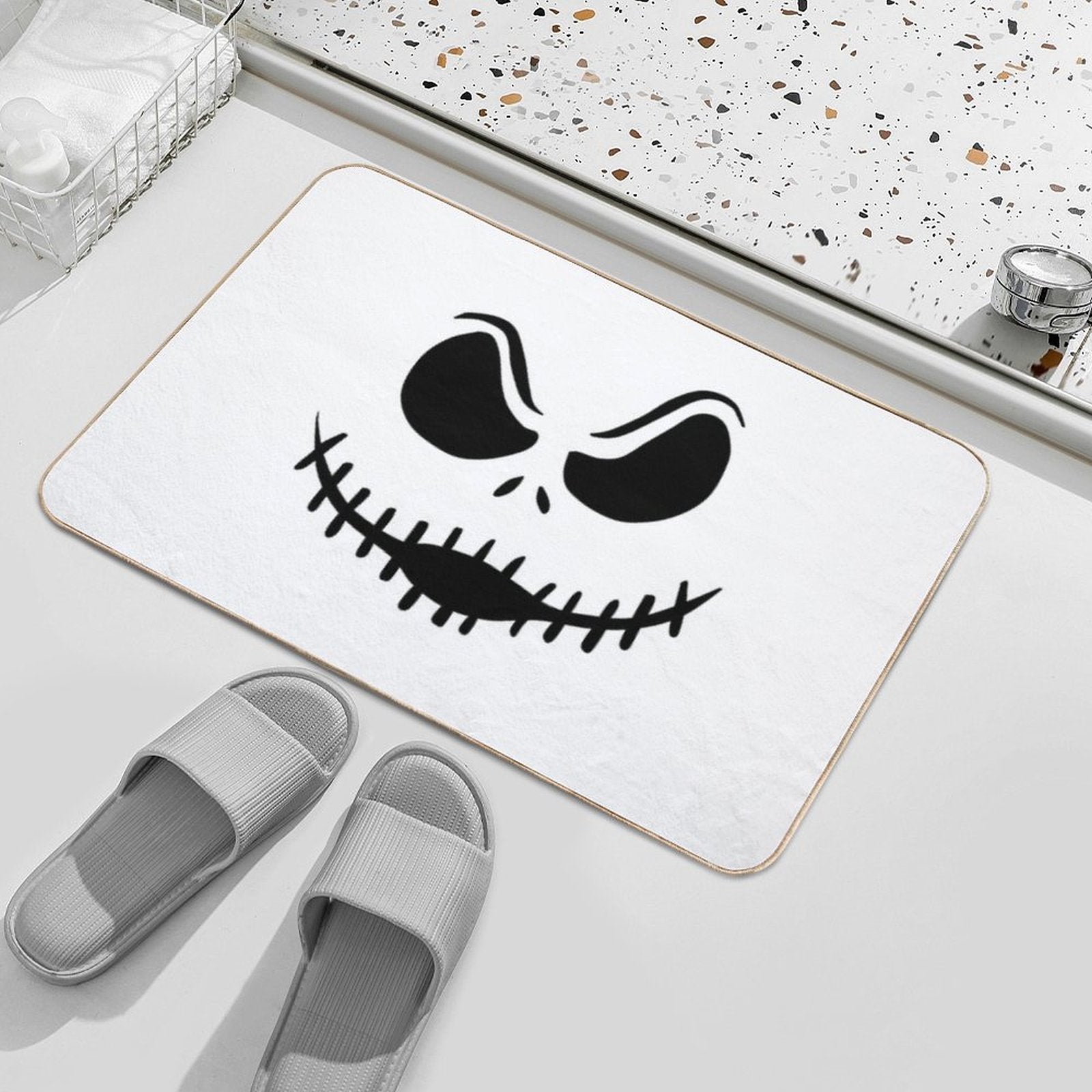 Jack Skellington Face  Rapid-Drying Bath Mat