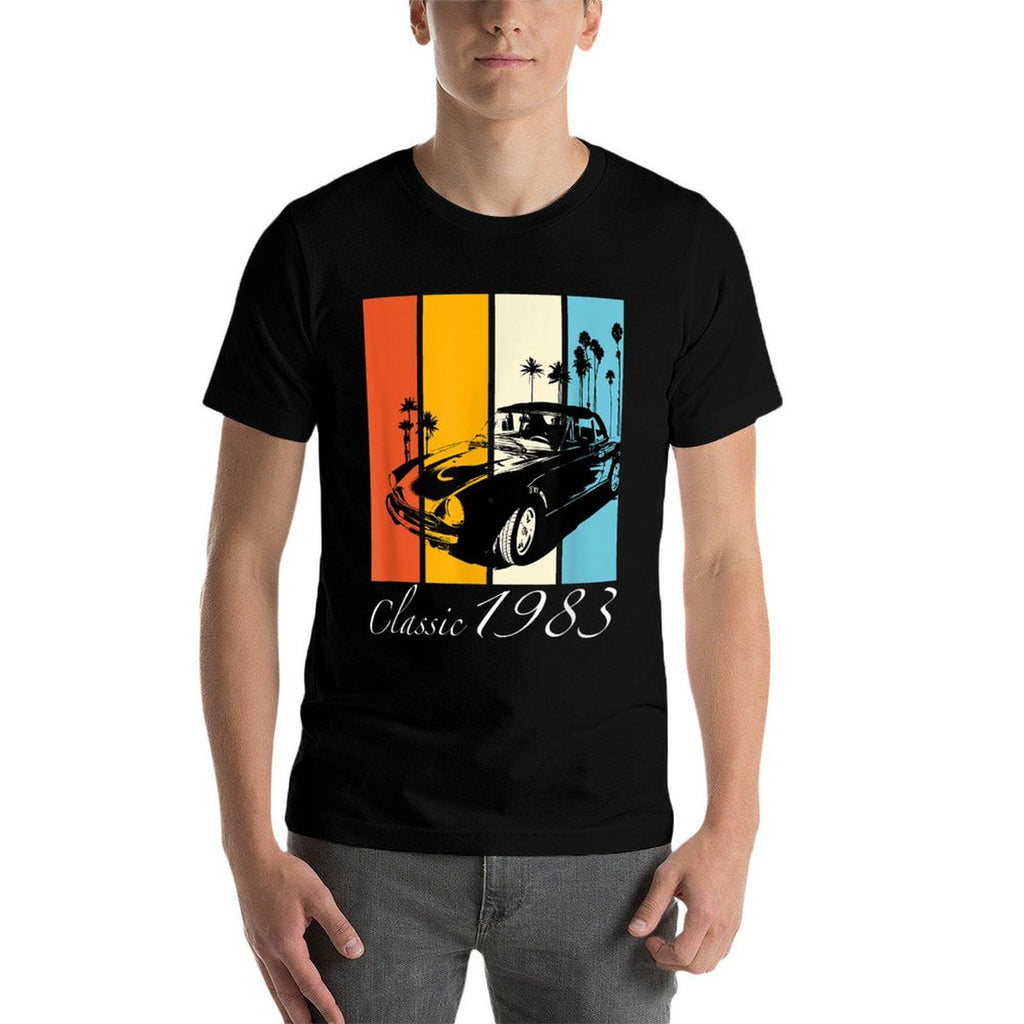 Retro Classic 1983 Vintage Car 40 Year Old 40th Birthday  Quick-drying T-Shirt