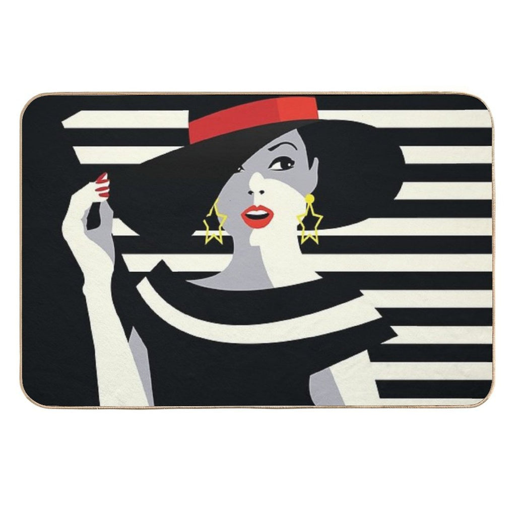 Eighties Fashionista - Nagel Inspired Retro Socialite  Eco-Friendly Bath Mat