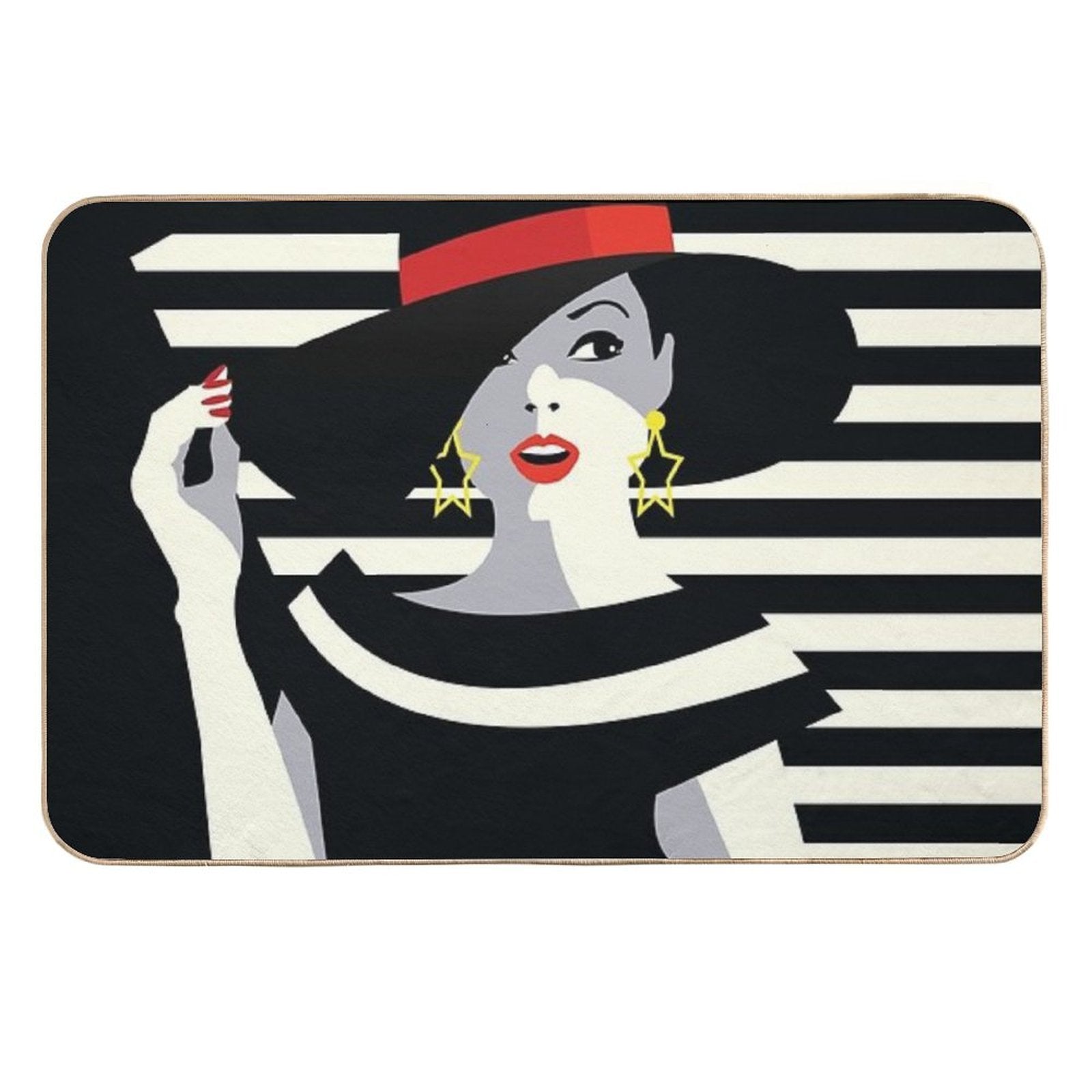 Eighties Fashionista - Nagel Inspired Retro Socialite  Eco-Friendly Bath Mat