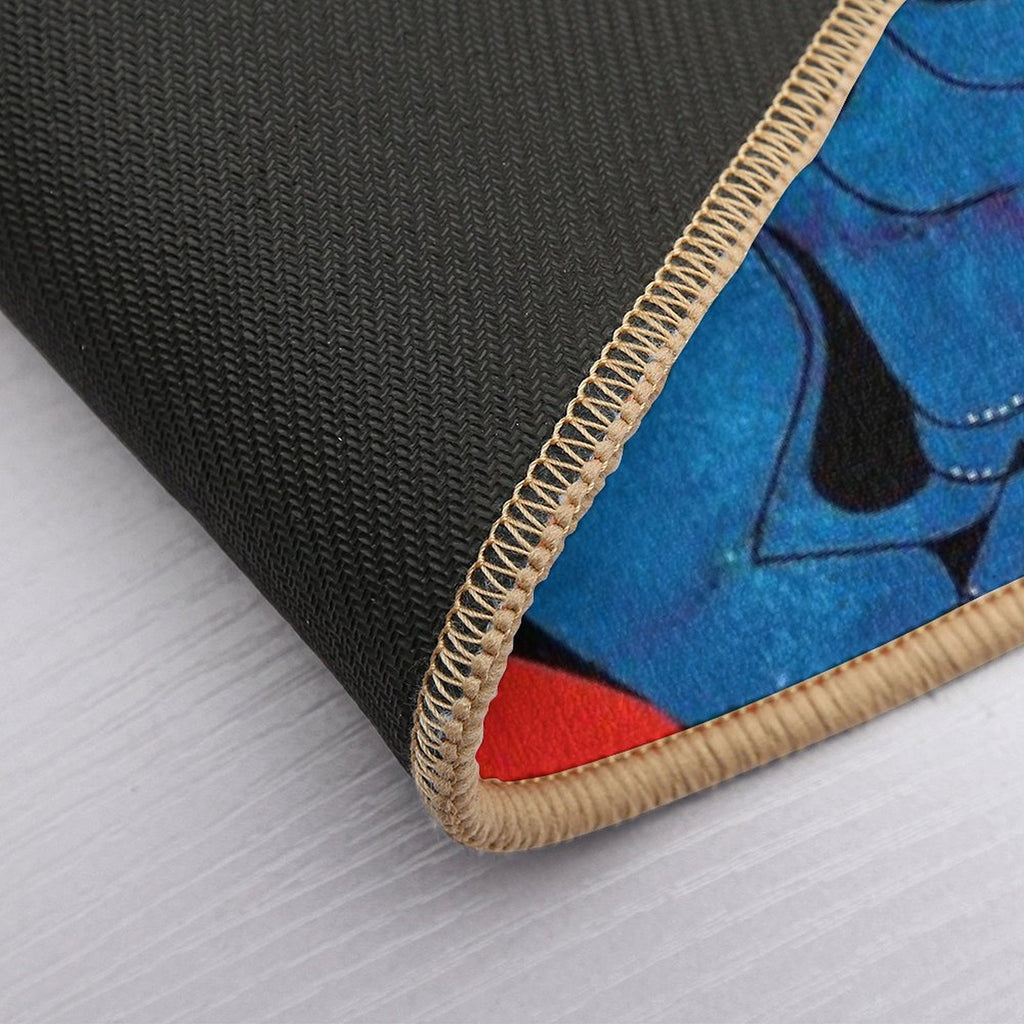 Joan Miro Red Shapes on Blue  Easy Maintenance Bath Mat