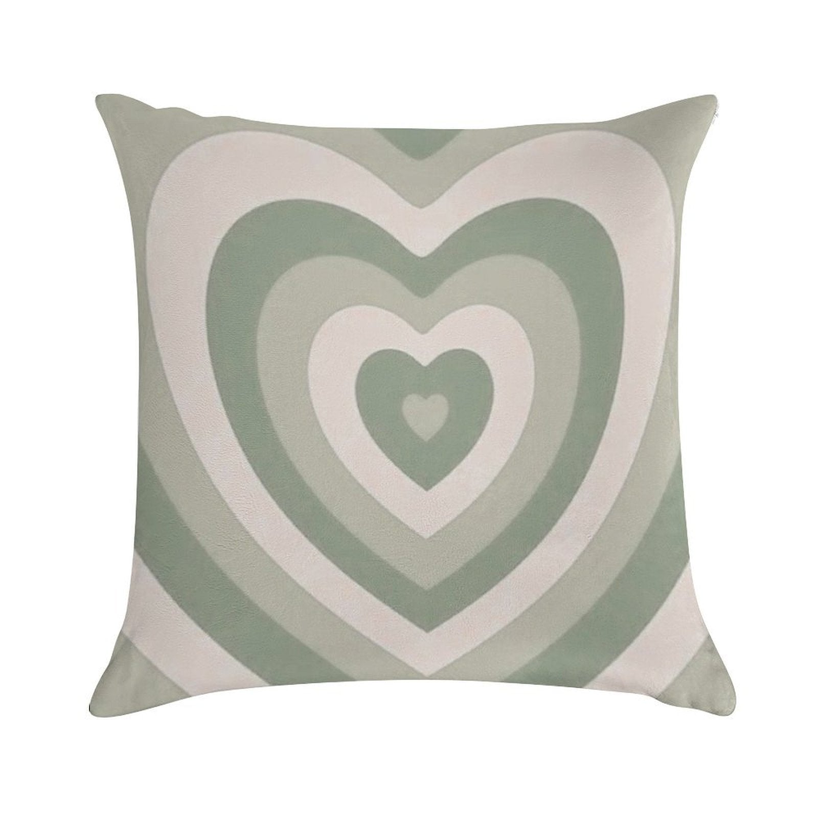 Sage Green Heart Soft Home Decor Throw Pillow