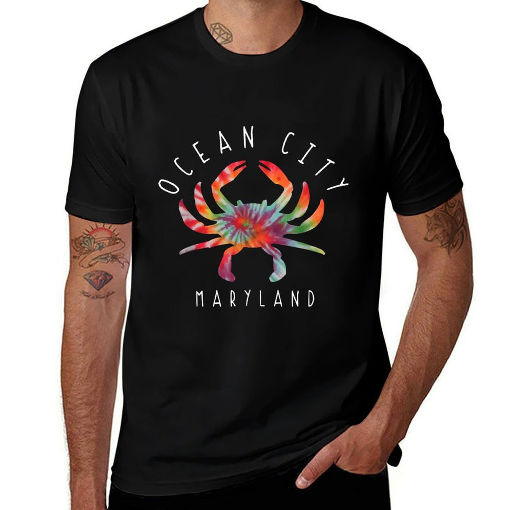 Ocean City Maryland Crab Tie Dye Summer Vacation  Slim-fit Cut T-Shirt