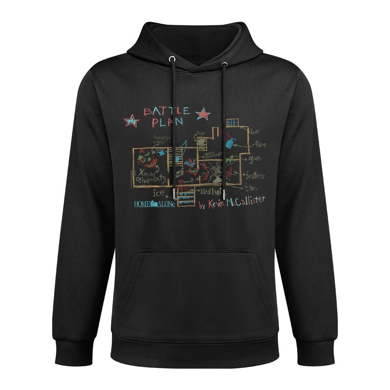 Home Alone Battle Plan By Kevin McCallister Sketch Machine Washable Hoodie