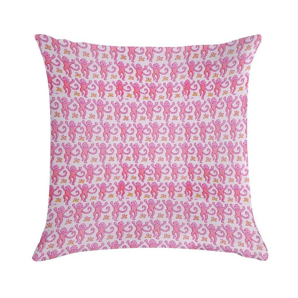 Pink Monkeys Soft Home Decor Throw Pillow