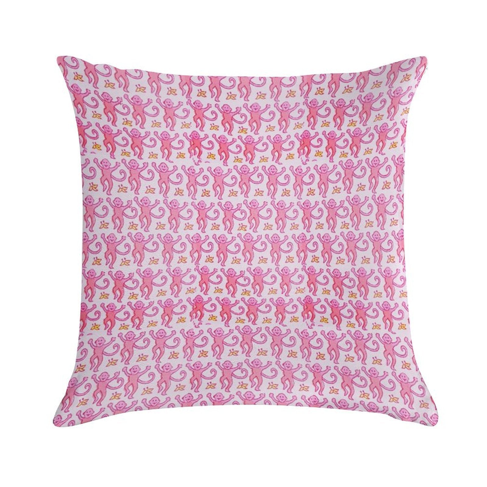 Pink Monkeys Soft Home Decor Throw Pillow