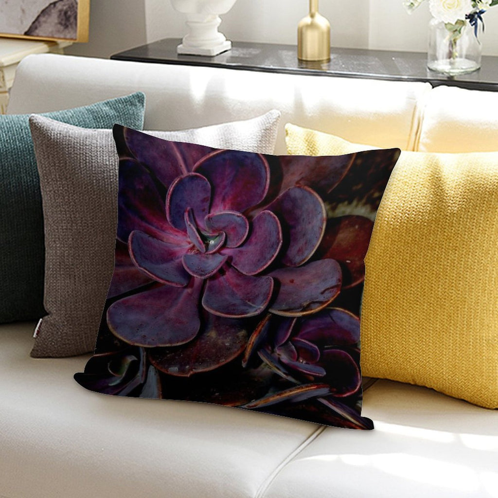 Velvet Aubergine Cactus Soft Multiple Sizes Throw Pillow