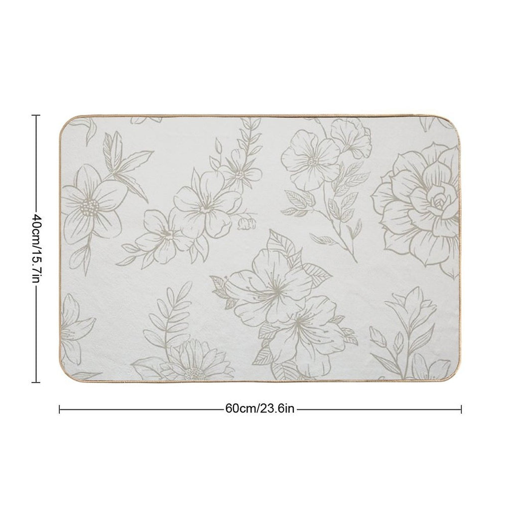 Vintage Floral Pattern  Rapid-Drying Bath Mat