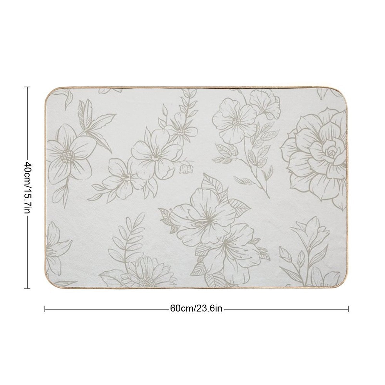 Vintage Floral Pattern  Rapid-Drying Bath Mat
