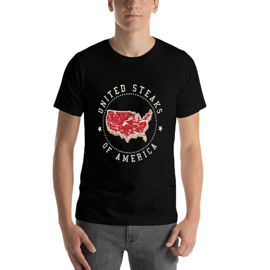 United Steaks Of America Vintage T-shirt  Oversized Silhouette T-Shirt