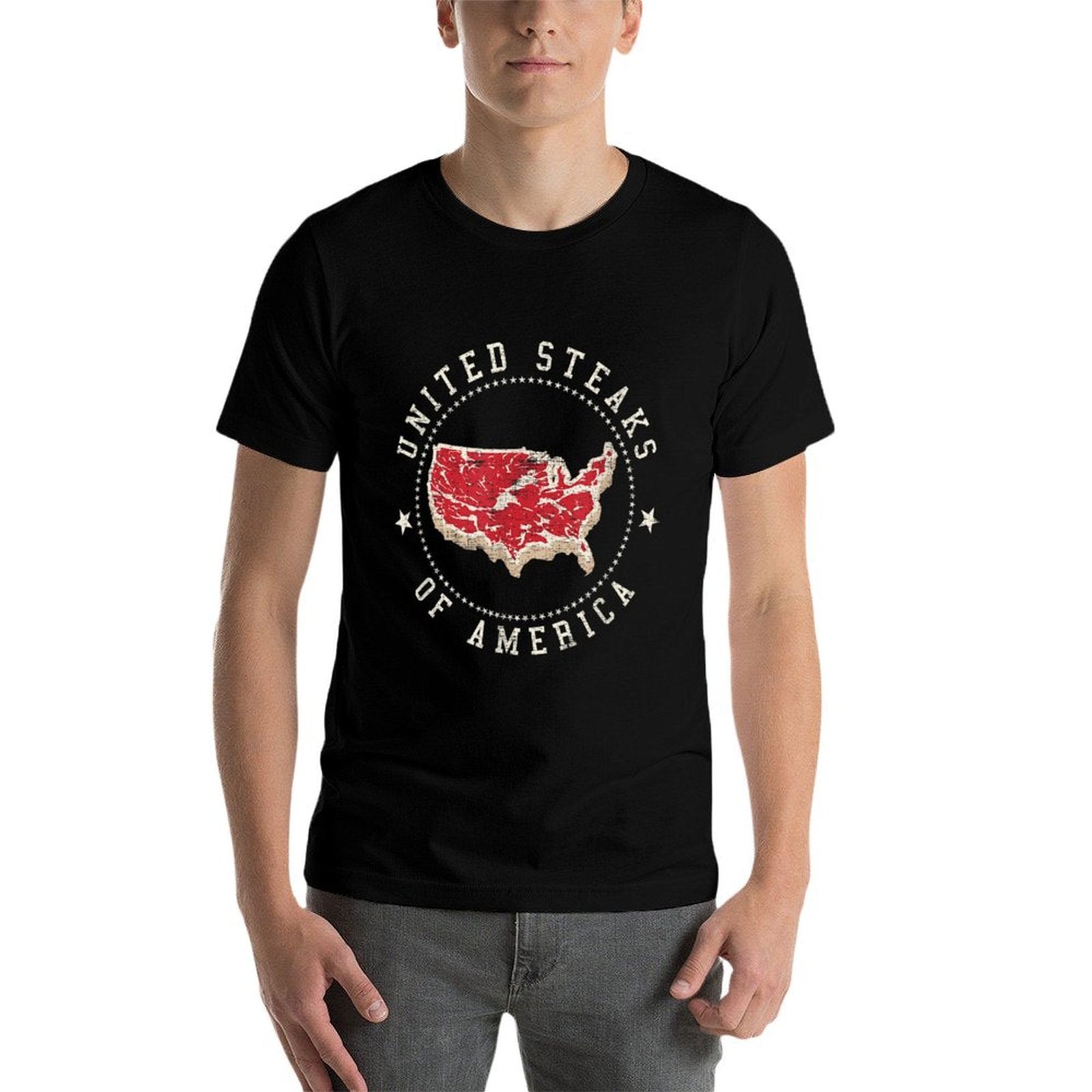 United Steaks Of America Vintage T-shirt  Oversized Silhouette T-Shirt