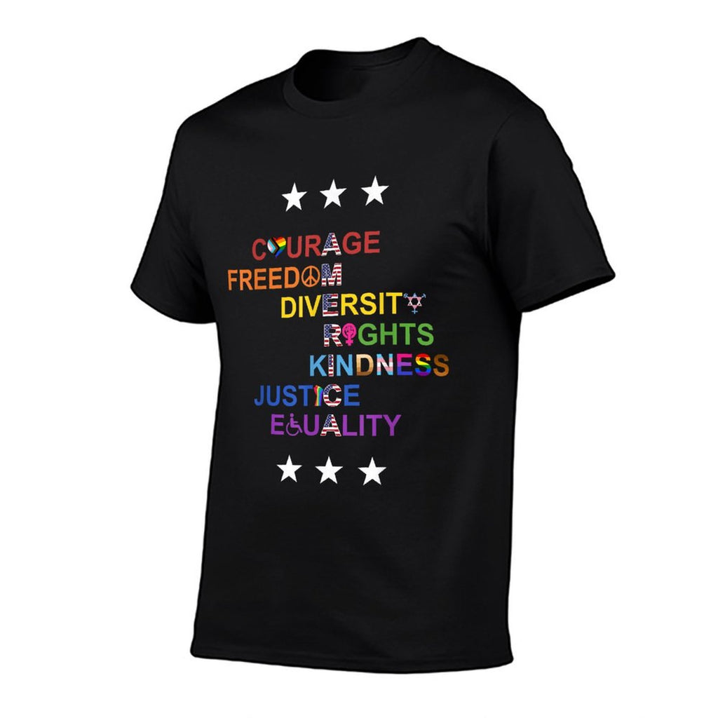 America Courage Freedom Diversity  Tagless Design T-Shirt