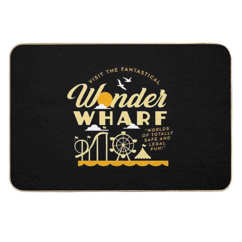Retro Wonder Wharf  Non-Slip Bath Mat