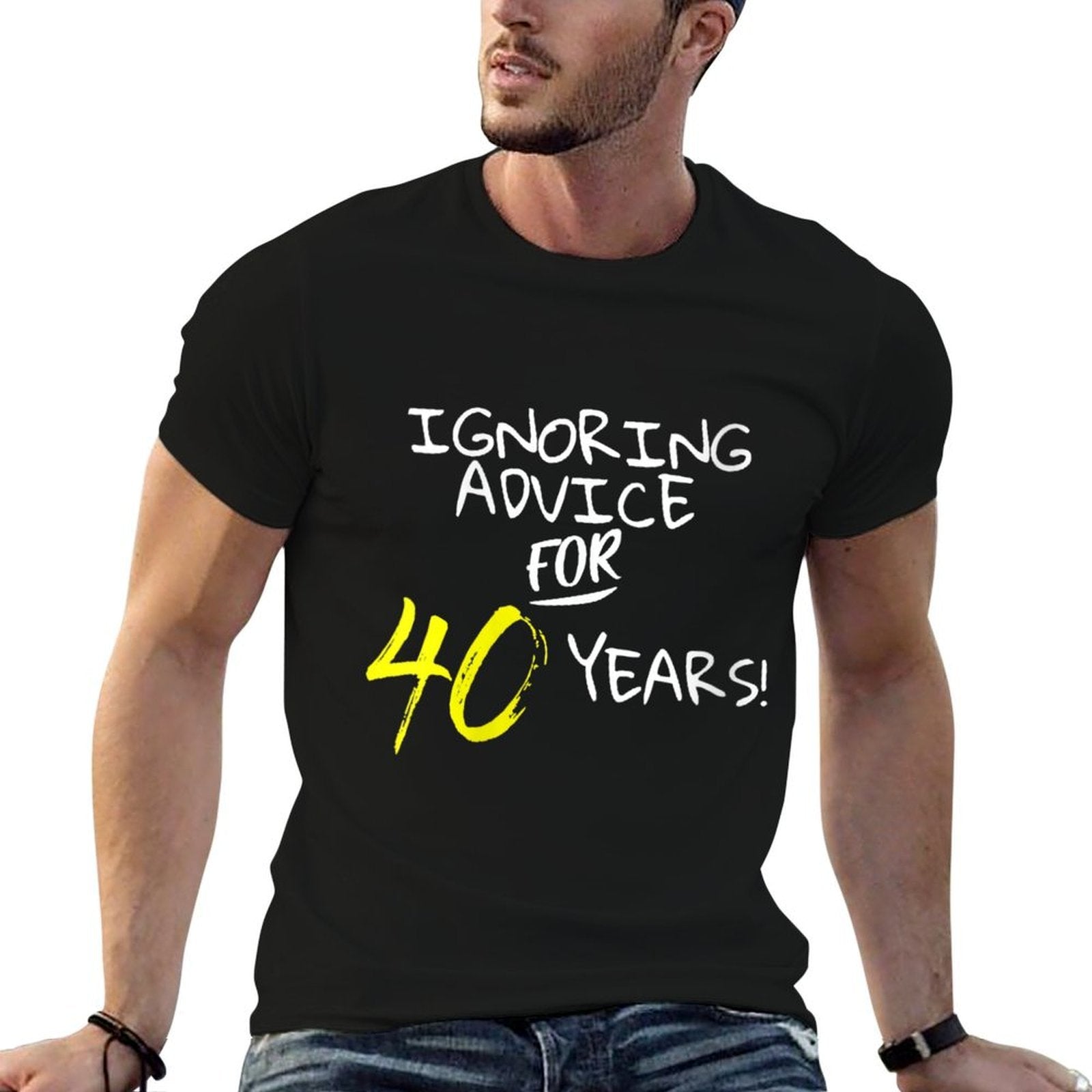 Womens Ignoring Advice For 40 Years Funny 40th Birthday Gift  Wrinkle-resistant T-Shirt