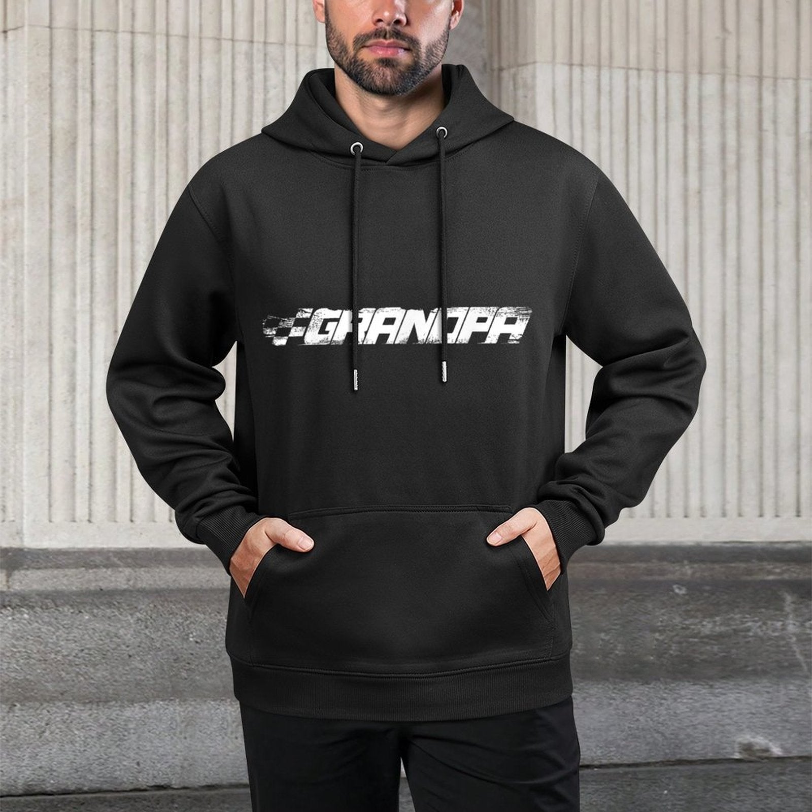 Birthday Party Racing Family Pit Crew Race Car Grandpa Shape Retention Hoodie